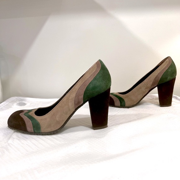 Pret a Dancer Italian Suede Block Heel Made in Italy Women’s Size 7 - Picture 2 of 11